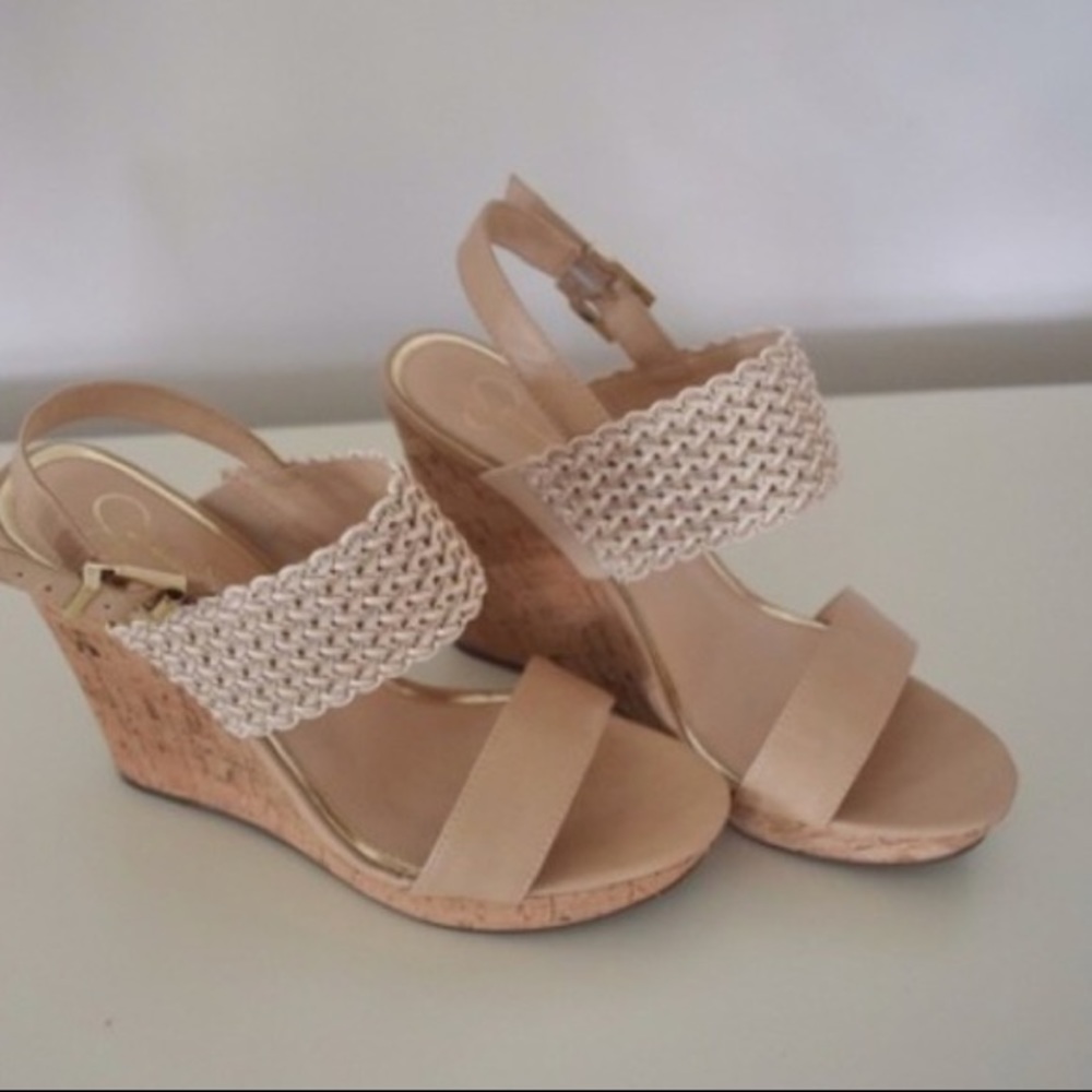 Jessica Simpson Nude / Cork Wedges